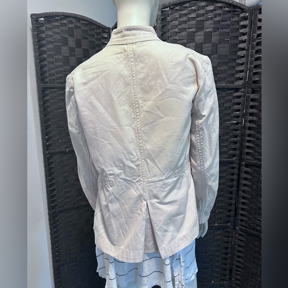 Gap cream button military inspired 100% cotton Jean jacket size 6 - Picture 2 of 10